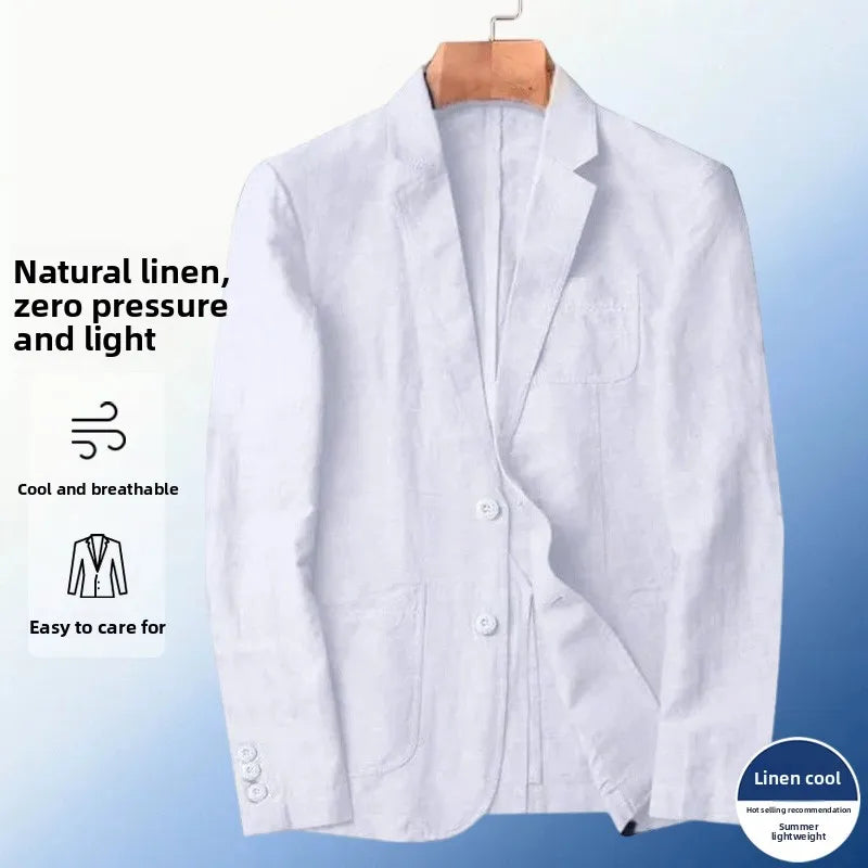 Linen Blazer A Stylish Versatile Men Business Casual Piece That Is Comfortable Breathable and Suitable for All Occasions Blazer