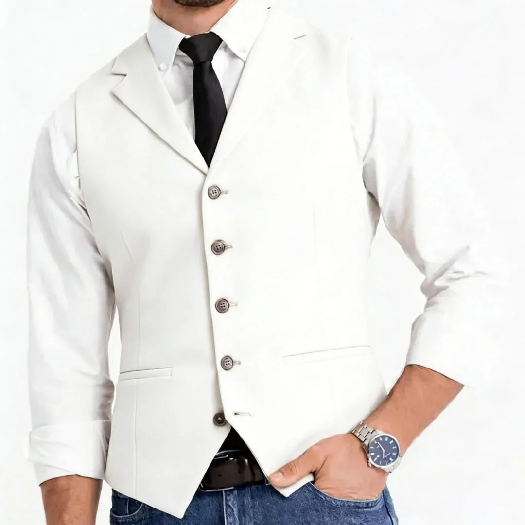 Men Formal Vest Single Breasted Suit Waistcoat for Weddings, Business & Daily Wear