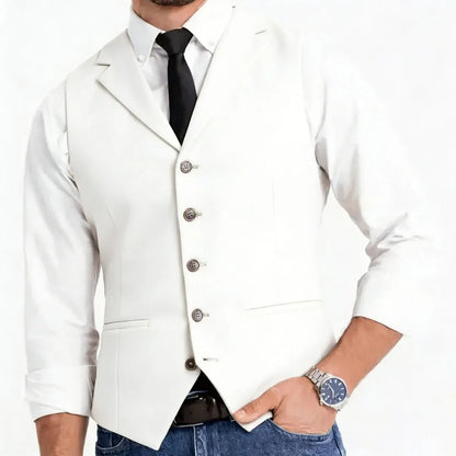 Men Formal Vest Single Breasted Suit Waistcoat for Weddings, Business & Daily Wear