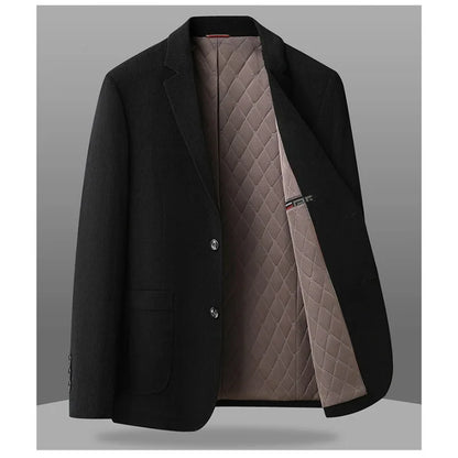 2026 Autumn Winter Men Suit Jacket Thicken Warm Long Sleeve Man Blazer Simple Solid Business Casual Male Outerwear