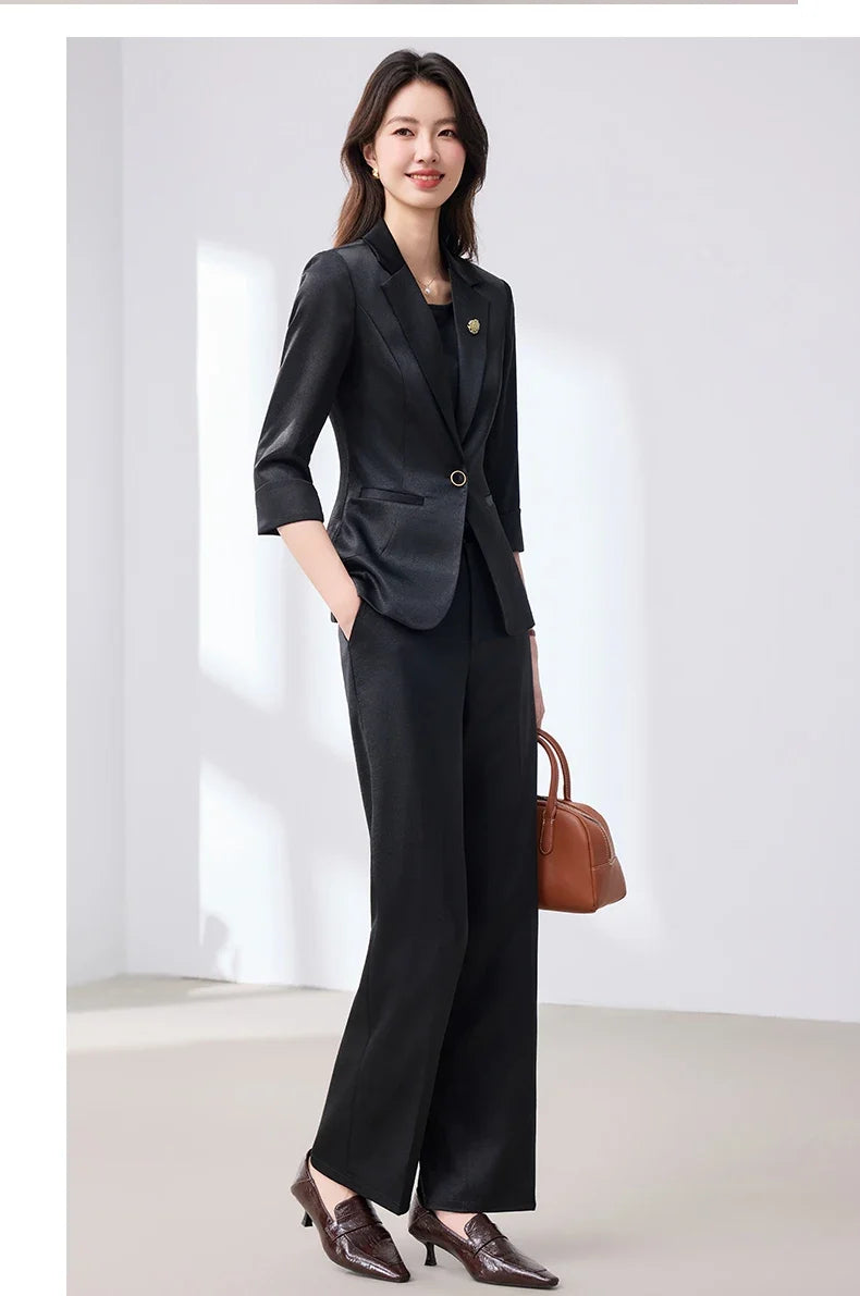 2026 Fashionable Women's Suit Set Slim Elegant Stylish Spring Summer New Arrival Pants Plus Tailored Suit Ensemble