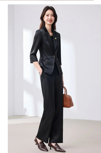 2026 Fashionable Women's Suit Set Slim Elegant Stylish Spring Summer New Arrival Pants Plus Tailored Suit Ensemble