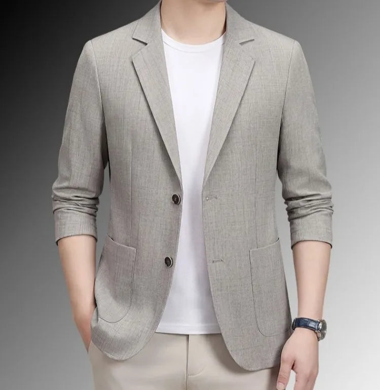 Men's Premium Linen Blend Casual Blazer, Summer Breathable UV Protection Jacket