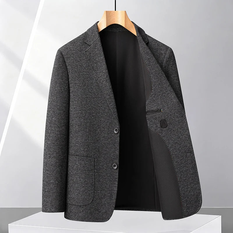 Men's Classic gray Business Casual Blazer Slim Fit Single-Breasted Suit Jacket with Notch Lapel for men Office and Formal Events