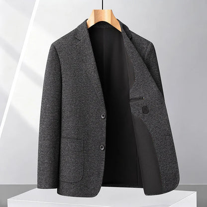 Men's Classic gray Business Casual Blazer Slim Fit Single-Breasted Suit Jacket with Notch Lapel for men Office and Formal Events