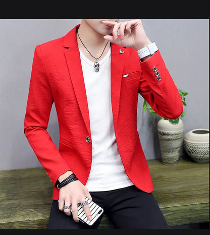 Blazer: Outdoor Fashion, Business-style, Gentleman's Wedding Host, Campus Casual, Relaxed, Korean-style, Youthful Men's Blazer