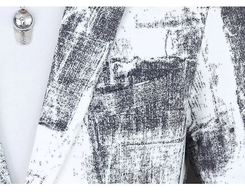 Blazer Men's Business Gentleman Wedding Fashion Versatile Trendsetter Comfortable To Wear Best Man Print Slim and Casual Blazer
