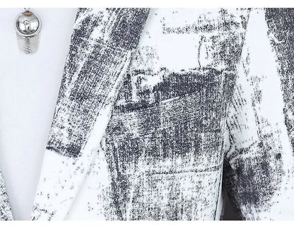 Blazer Men's Business Gentleman Wedding Fashion Versatile Trendsetter Comfortable To Wear Best Man Print Slim and Casual Blazer