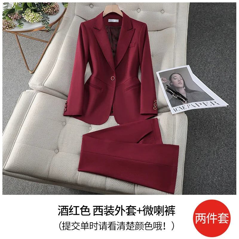 2025New Spring and Autumn High-End Manager Professional Formal Suit, High-End Women's Suit Set, Elegant Workwear, Slim Fit