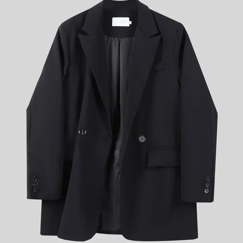 Clothes Jacket Brown Over Coats for Women Black Blazer Woman Dress Outerwears Loose Long Solid on Promotion Sale 2025 Autumn New