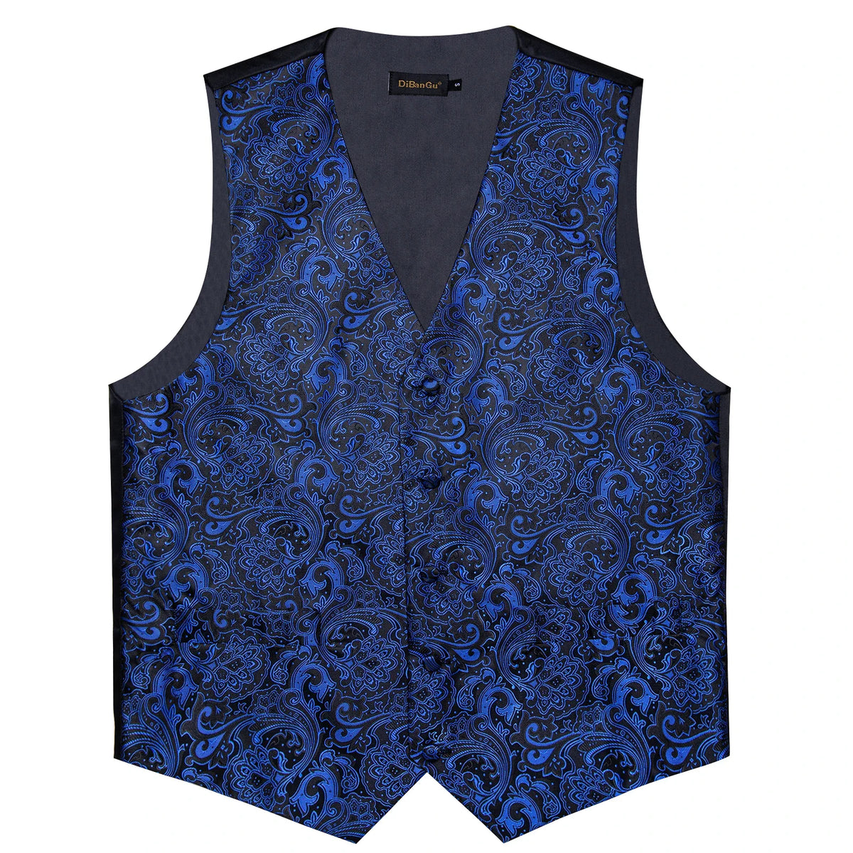 Men's Paisley Waistcoat Set – Single Breasted Formal Vest with Necktie and Pocket Square for Weddings and Business Events