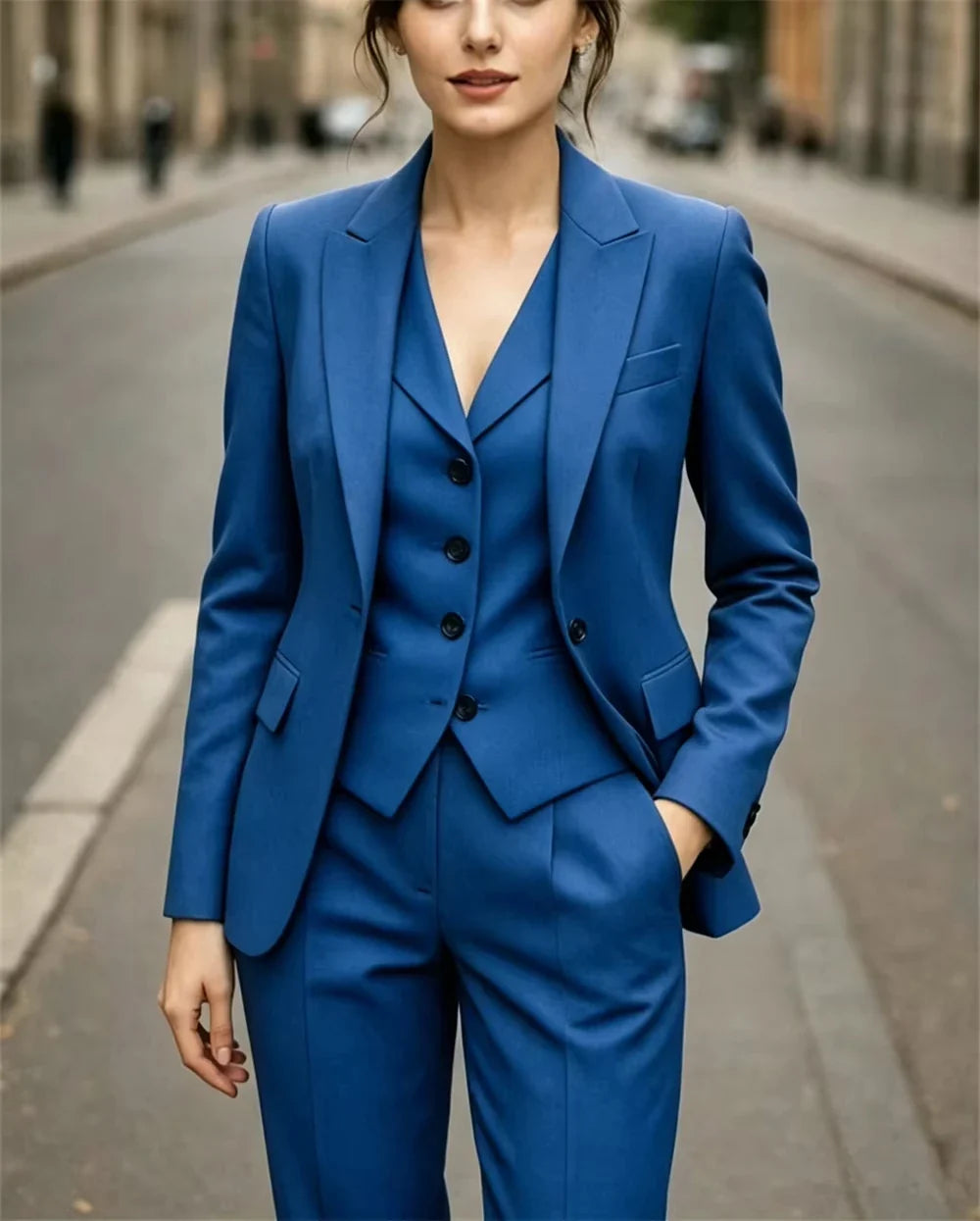 New Women's Suits 3 Pcs Elegant Formal Slim Fit Work Wear Business Party Suits Wedding Guest Outfit Jacket+Vest+Pant