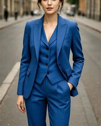 New Women's Suits 3 Pcs Elegant Formal Slim Fit Work Wear Business Party Suits Wedding Guest Outfit Jacket+Vest+Pant