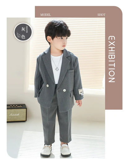 Boys Double Breasted Blazer Jack Vest Pants Children Suit Waistcoat Wedding Clothes Set Toddler Formal Dress Kids Tuxedos Outfit