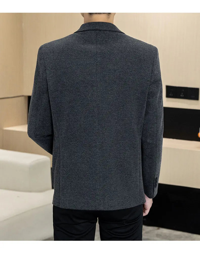 Men's Plus Size Single Breasted Casual Business Blazer – Autumn Winter
