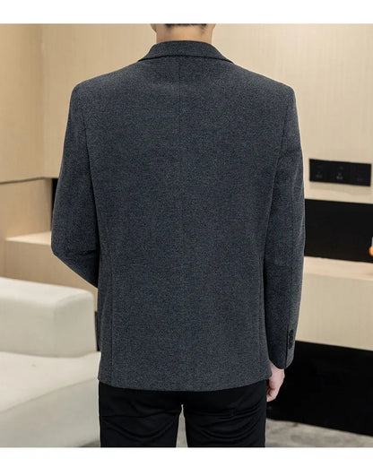 Men's Plus Size Single Breasted Casual Business Blazer – Autumn Winter