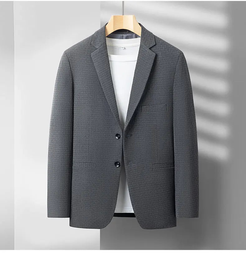 2025 Men's High-End Boutique Wool Suit Casual Business Top Coat Fashion Gentleman Party Four Seasons Elegant Tailored Suit