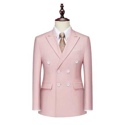 Male Blazer Men's Fashion Business Handsome British Style Casual Slim Solid Color Wedding Work Four Season Style Blazers M-6XL