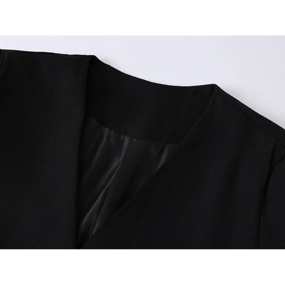 Women's Black Gothic Feather Patchwork Blazer Coat Vintage Harajuku Long Sleeve Suit Jacket Outerwear Top 2000s Clothes Autumn