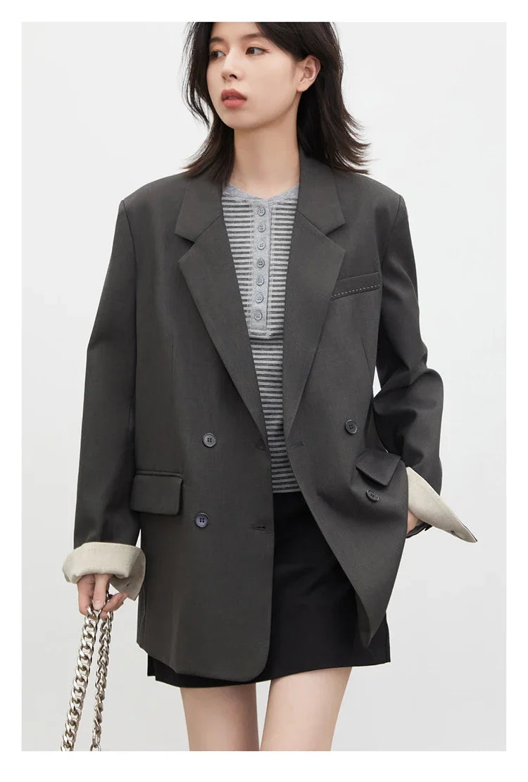 New Women Blazers Coat Loose Casual Plus Size Office Ladies Suit Jacket Spring Autumn 2026 Female Overcoat