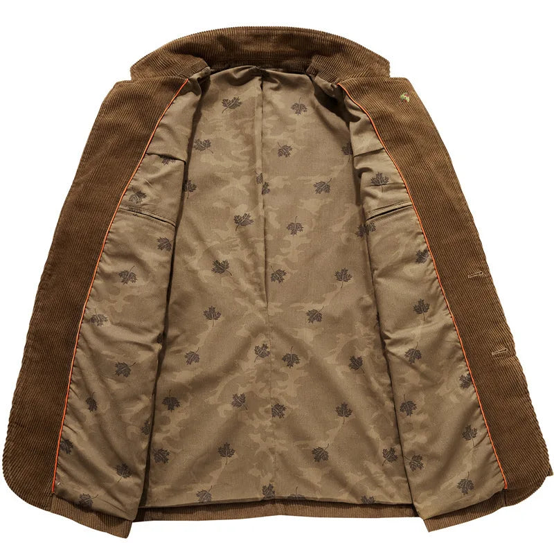High Quality Men's Corduroy Blazer Oversized Male Suit Jacket Solid Casual Blazers Men Clothing Leisure Suit Coats 4XL