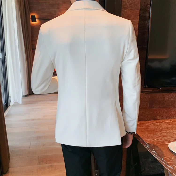 2022 Classic Green Blue Jacket Uniform Groom Tuxedos Mens Wedding Suits Peaked Lapel Man Business Blazer Groomsmen Prom Dress