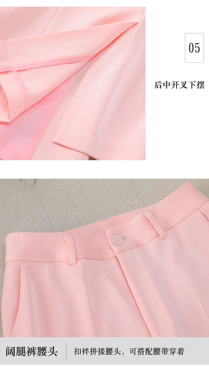 Mid-Sleeve Suit, Pants, Elegant Temperament, Most Unique, Spring and Summer, 2024 New