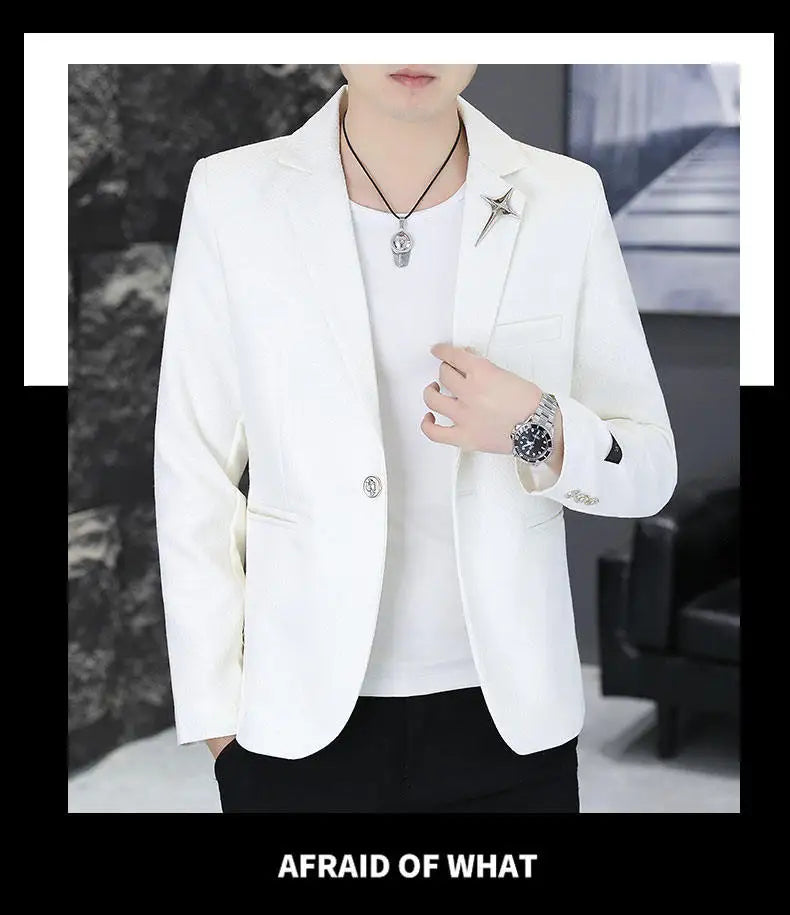 Men's Slim Fit Fashionable Hair Stylist Little Blazer Autumn 2026 New Arrival Trendy Small Jacket for Younger Men