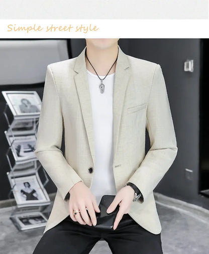 Blazer Men's Fashion Business Gentleman Groom Professional Gentleman Form-fitting Versatile Casual Formal Wear High-end Blazer