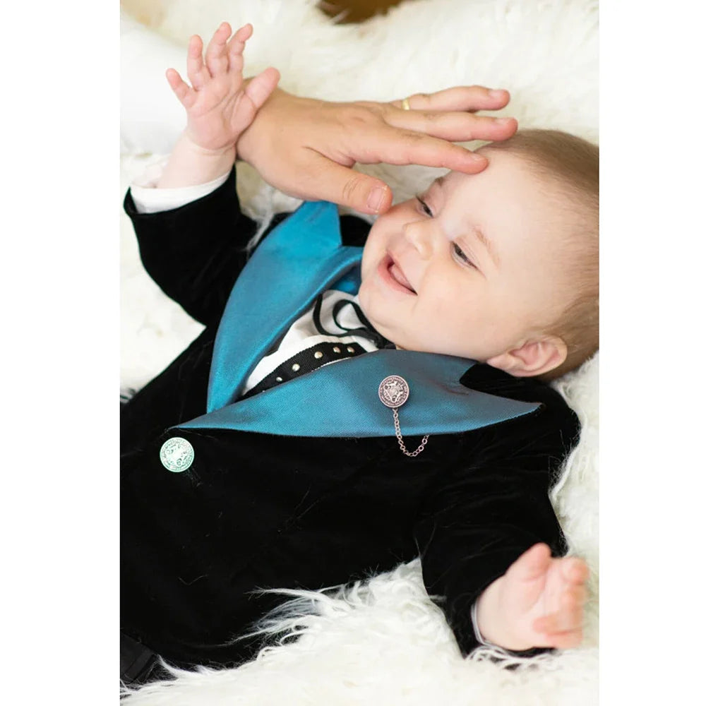 Chic Baby Boy Clothes Fashion Party Wedding Tuxedo 2 Piece Cute Peak Lapel One Button Jacket Sets Formal Kid Suit (Blazer+Pants)