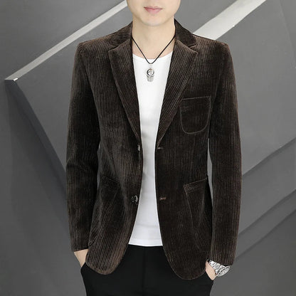 2026 Spring Autumn Corduroy Suit Jackets for Men Business Casual Blazers KoreanSlim Fit Social Office Wedding Suits Coats 4XL