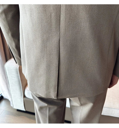 (Jacket+Pant) Luxury Men Slim Fit Business Suits 2-Piece High Quality Italian Style Wedding Social Party Tuxedo Men Clothing