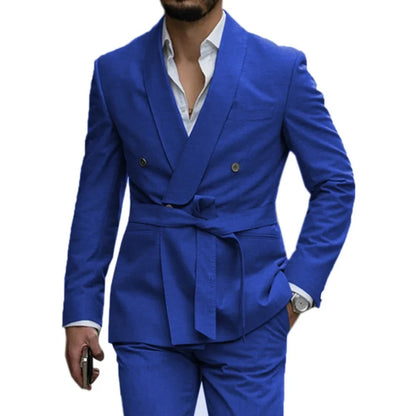 Slim Fit Shawl Lapel Men's Wedding Suits 2 Piece Formal Business Groom Wear Fashion Style Blazer Pants Tuxedos Costume Homme