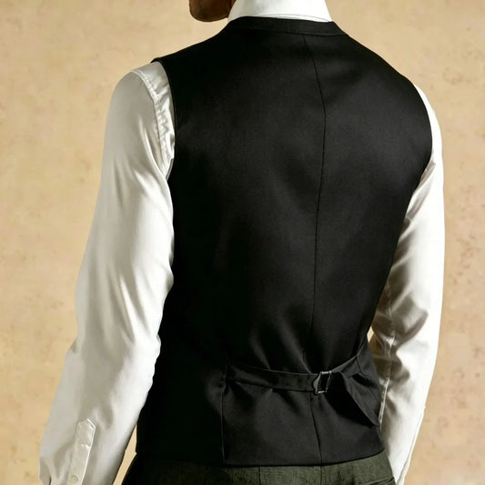 Men's Vest Single Button V-Neck Waistcoat for Wedding, Business & Formal Occasions