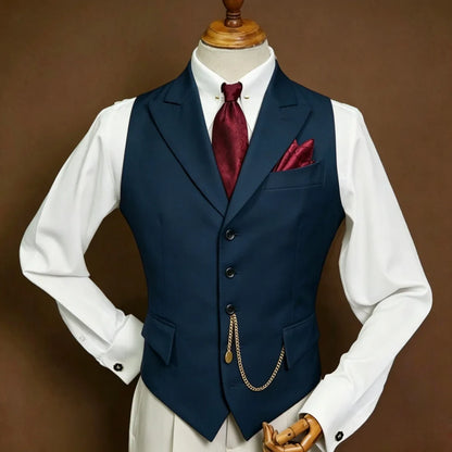 Men's Vest Single Breasted Lapel Waistcoat for Wedding, Business & Formal Occasions
