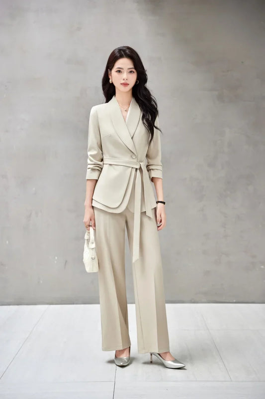 Fashionable Business Women's High-Quality Pants Suit Set ，Elegant Sophisticated Autumn Winter New Arrival2026