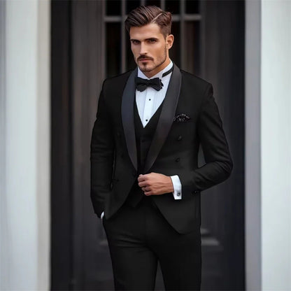 Men's 3-Piece Suit – Slim Fit Jacket, Trousers & Waistcoat for Wedding & Formal Occasions
