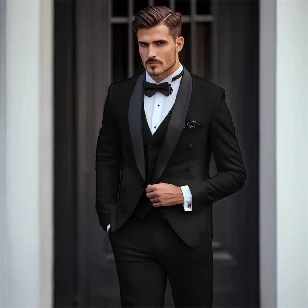 Men's 3-Piece Suit – Slim Fit Jacket, Trousers & Waistcoat for Wedding & Formal Occasions
