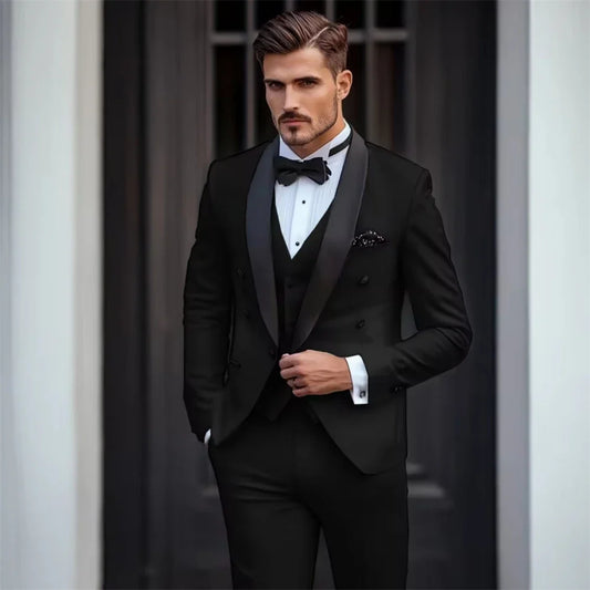 Men's 3-Piece Suit – Slim Fit Jacket, Trousers & Waistcoat for Wedding & Formal Occasions