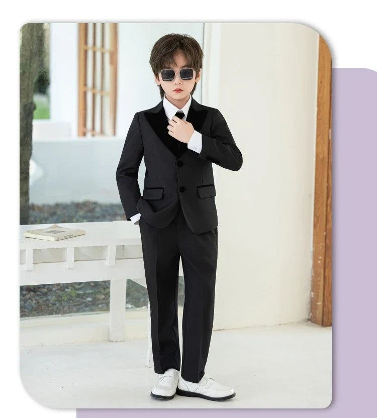 Boys Fashion Blazer Jacket Waistcoat Pants Wedding Suits Kids Morning Coat Formal Dress Children Tuxedos Toddler Clothes Sets