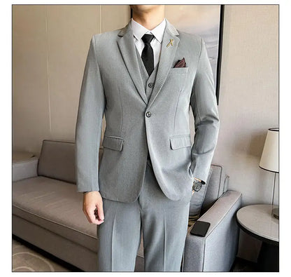 Men's 3-Piece Suit – Blazer, Vest & Trousers | Smart Casual Business & Wedding Suit