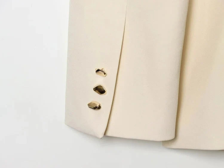 Women Asymmetric Buckle Blazer Elegant Wrap Suit Jacket Slim Waist Tailored Office Lady Workwear Fashion Blazer Coat