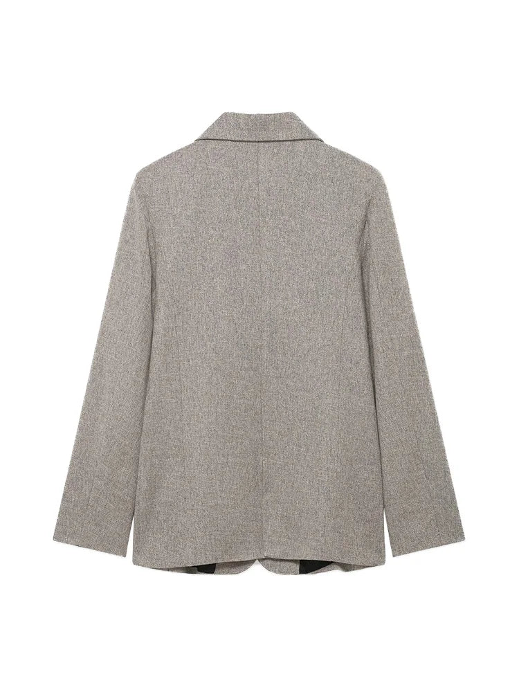 Women's Long Sleeve Blazer Coat Fashion Office Wear with Flap Pockets Casual Chic Outerwear Top