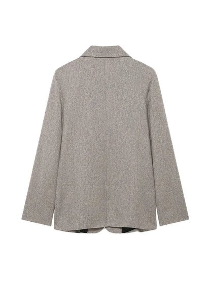 Women's Long Sleeve Blazer Coat Fashion Office Wear with Flap Pockets Casual Chic Outerwear Top