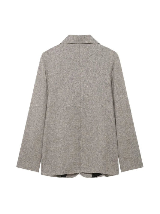 Women's Long Sleeve Blazer Coat Fashion Office Wear with Flap Pockets Casual Chic Outerwear Top