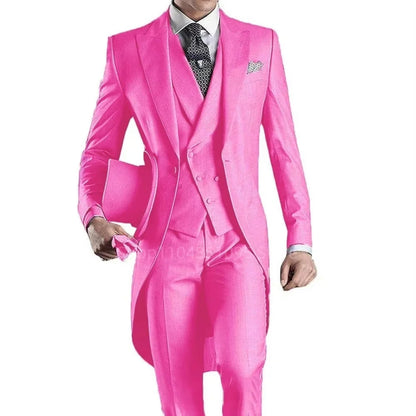 Men's 3-Piece Slim Straight Suit Set for Weddings, Formal Events & Graduation
