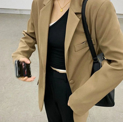 Women's Slim Fit Long Sleeve Blazer Elegant Office Blazer Casual Korean Fashion Street Trend Spring Autumn New