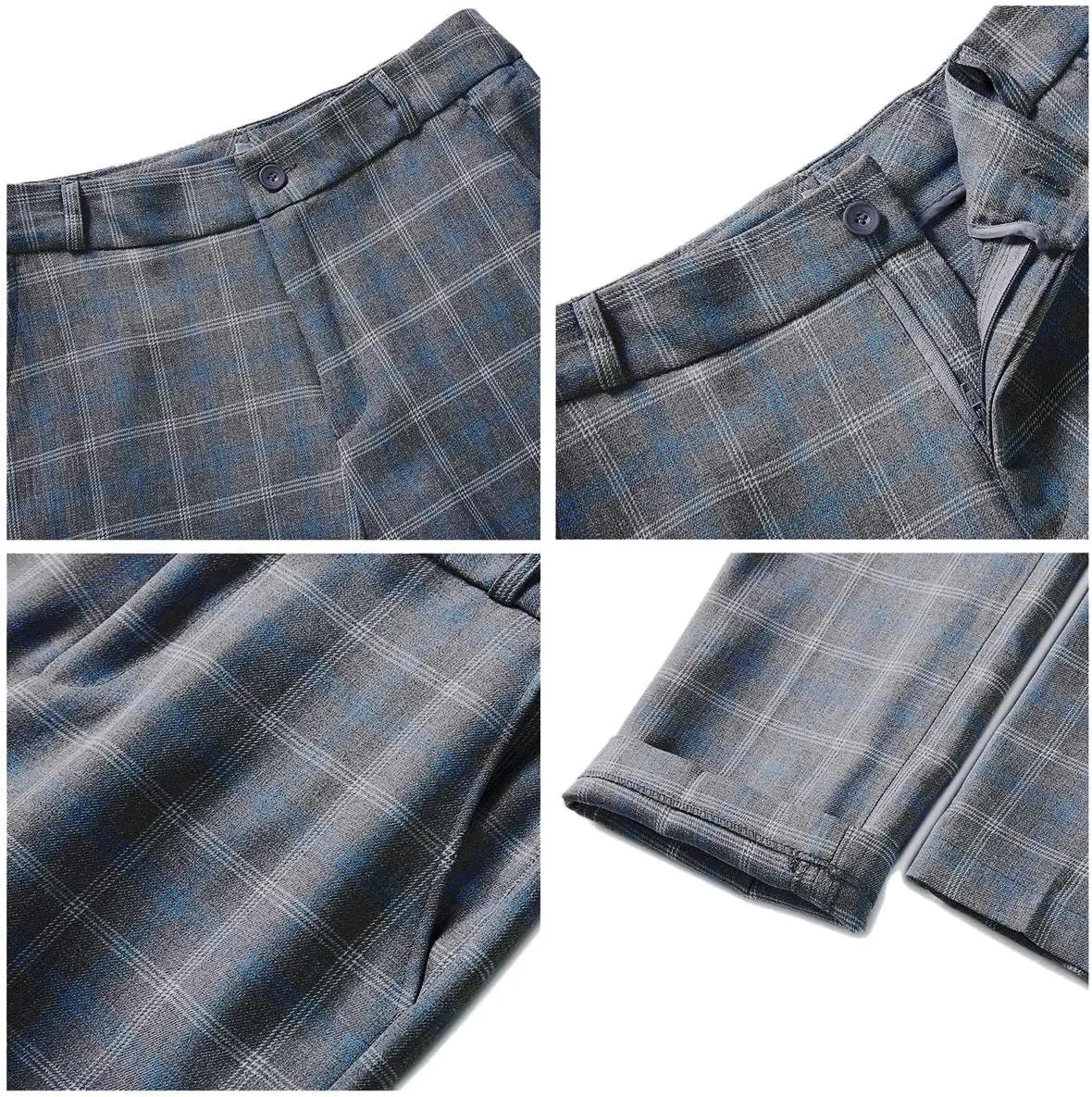 Plaid Women Suits Office Sets 2023 Vintage Long Sleeve Single Button Silm Blazers Chic High Waist Casual Pants Suits
