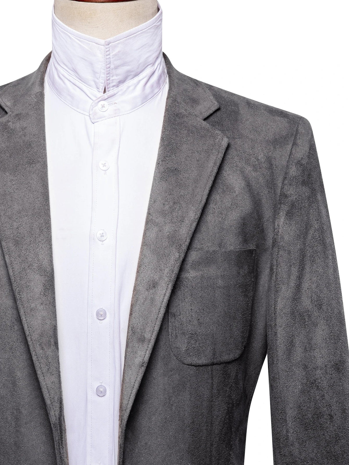 Vintage Mens Suede Blazer Jacket Casual Business Single Breasted Suit Coat Long Sleeve Patch Pocket Blazer for Office Streetwear