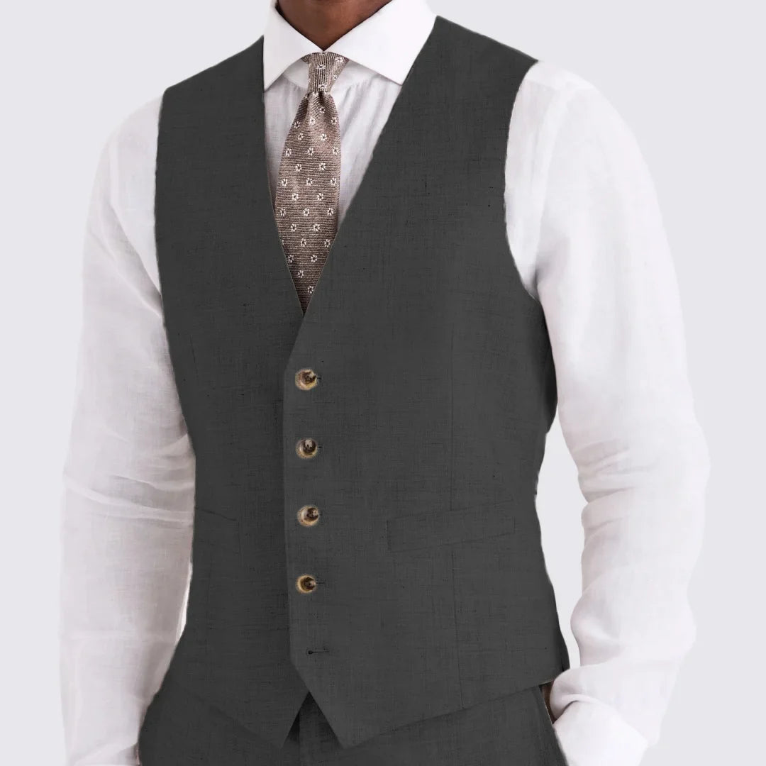 Men's Suit Vest Single Breasted V-Neck Waistcoat for Business Banquet and Casual Wear